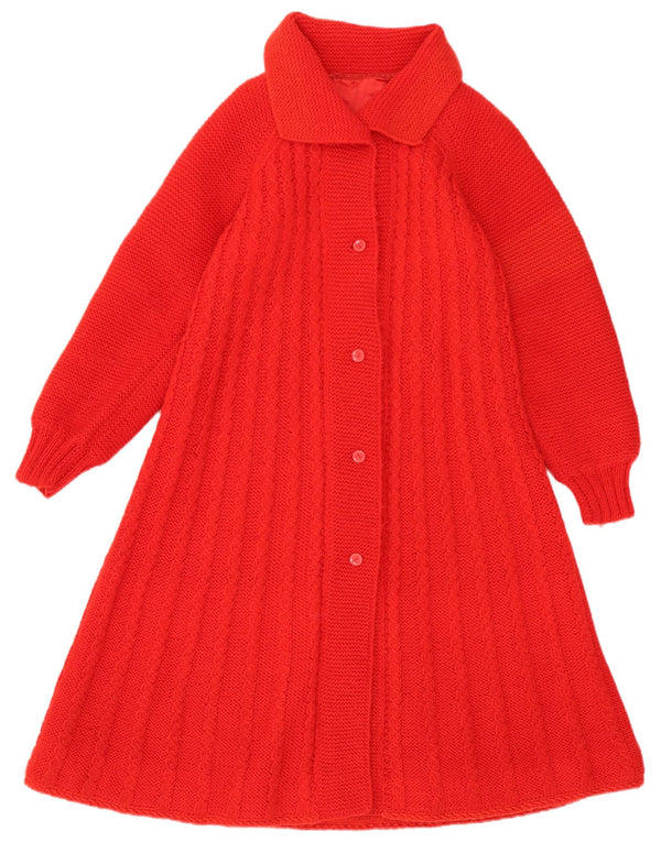 Vintage Womens Long Sleeve Jumper Dress UK 14 Medium Red