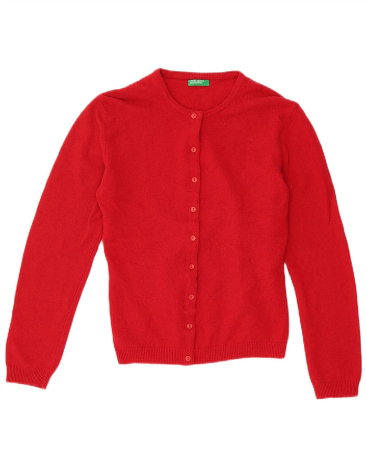 Benetton Womens Cardigan Sweater UK 12 Medium Red