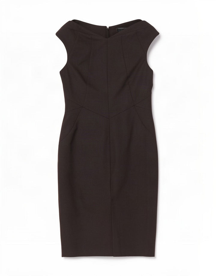Next Womens Sleeveless Sheath Dress UK 10 Small Black Polyester