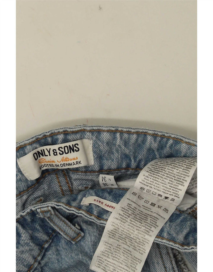 Only & Sons Mens Cargo Straight Jeans W36 L34 Blue Cotton
