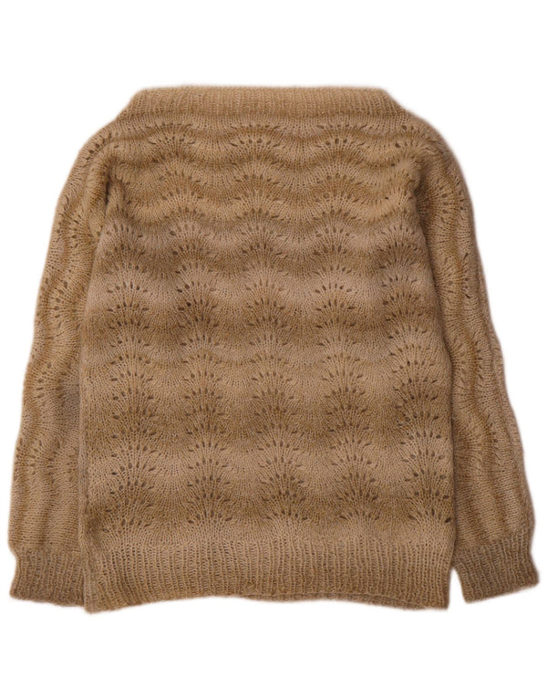 Vintage Womens Boat Neck Jumper Sweater UK 16 Large Beige