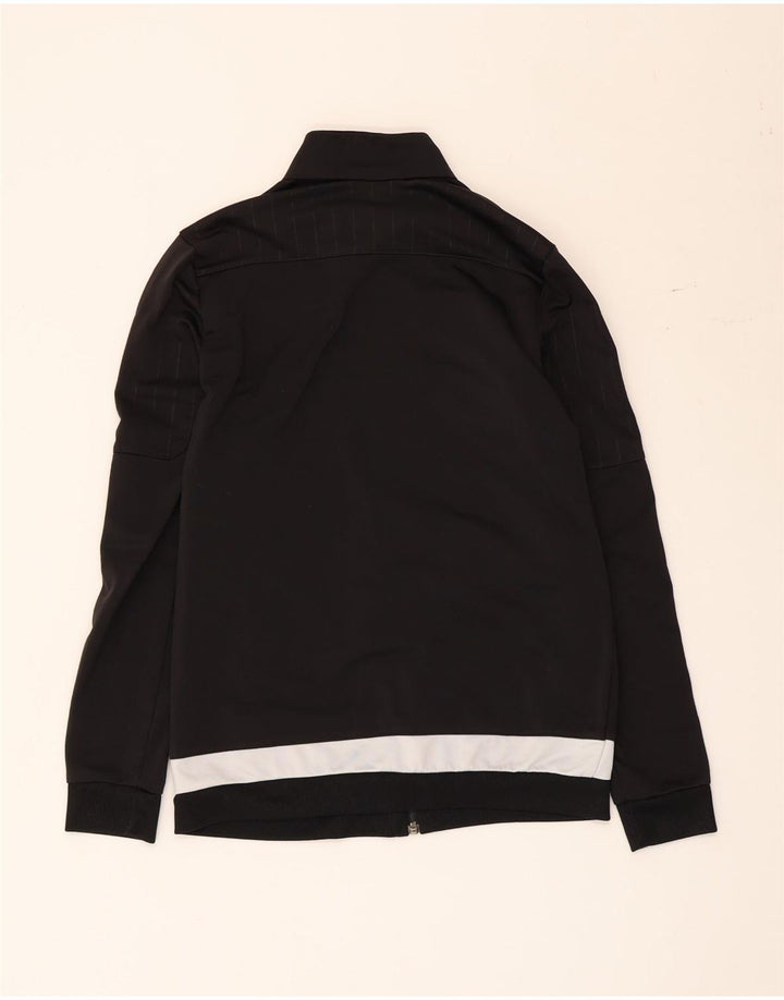 Adidas Boys Tracksuit Top Jacket 13-14 Years Black Colourblock Polyester