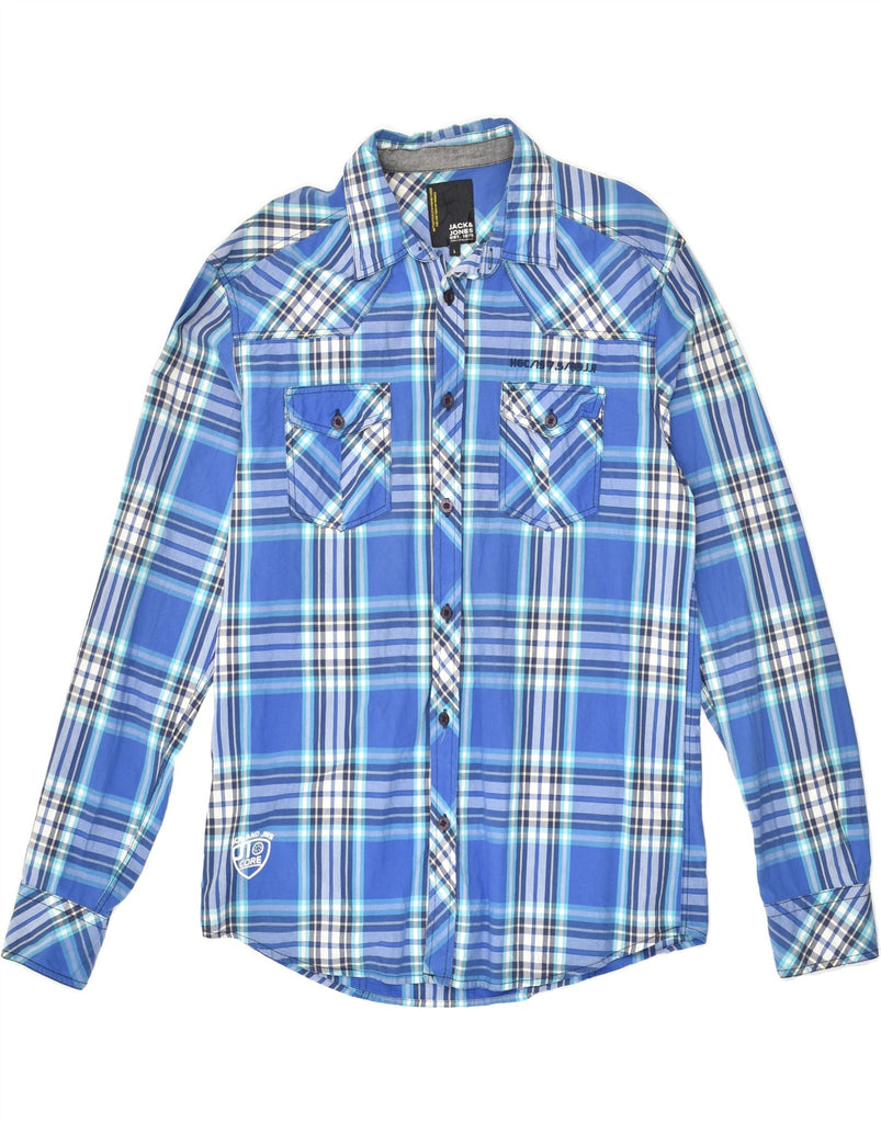 JACK & JONES Mens Shirt Large Blue Plaid | Vintage Jack & Jones | Thrift | Second-Hand Jack & Jones | Used Clothing | Messina Hembry 