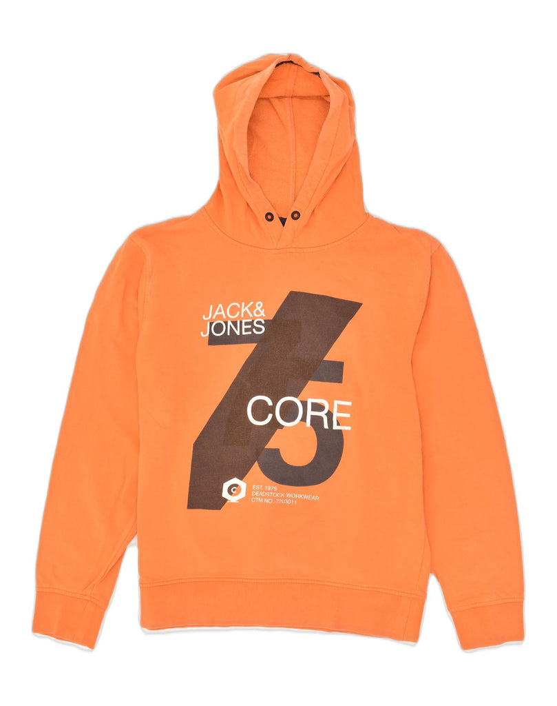 JACK & JONES Mens Graphic Hoodie Jumper Large Orange Cotton | Vintage Jack & Jones | Thrift | Second-Hand Jack & Jones | Used Clothing | Messina Hembry 