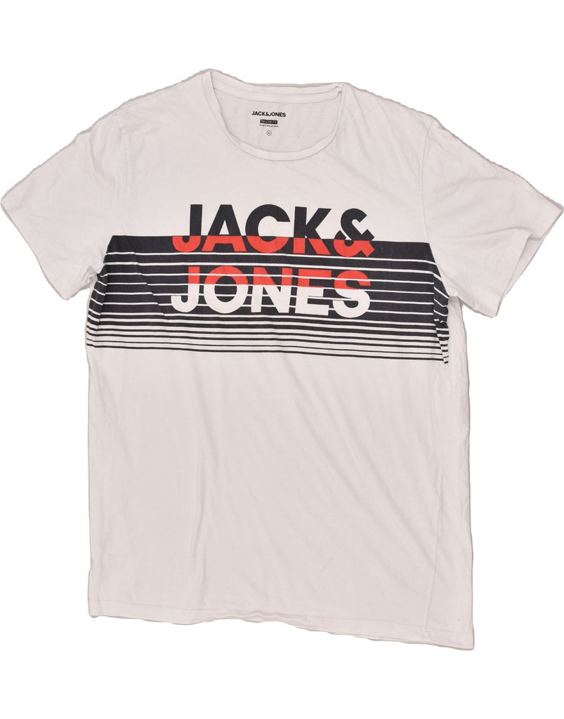 JACK & JONES Mens Regular Fit Graphic T-Shirt Top XL White | Vintage Jack & Jones | Thrift | Second-Hand Jack & Jones | Used Clothing | Messina Hembry 