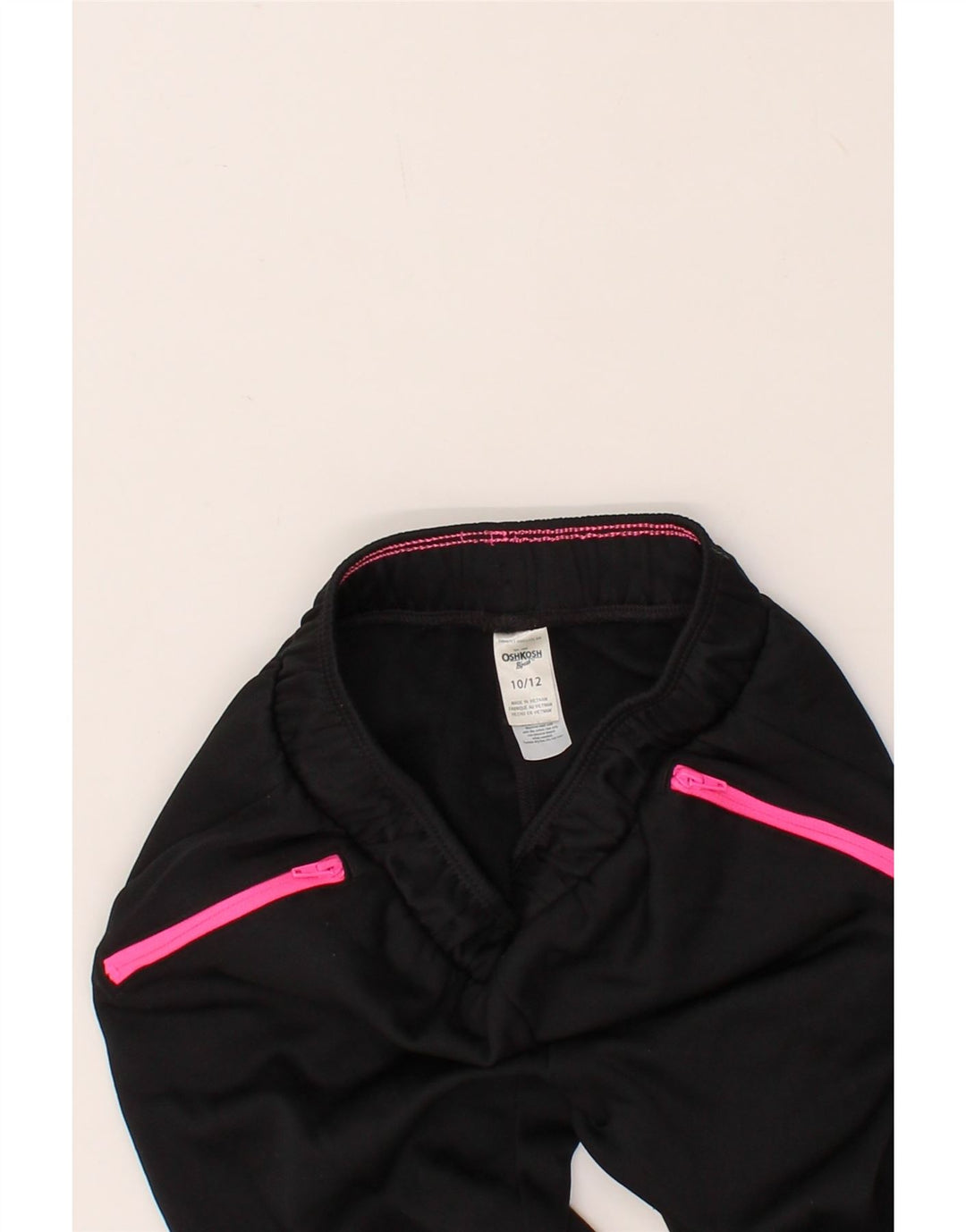 OSH KOSH Girls Tracksuit Trousers 10-11 Years Black Polyester Vintage Osh Kosh and Second-Hand Osh Kosh from Messina Hembry 