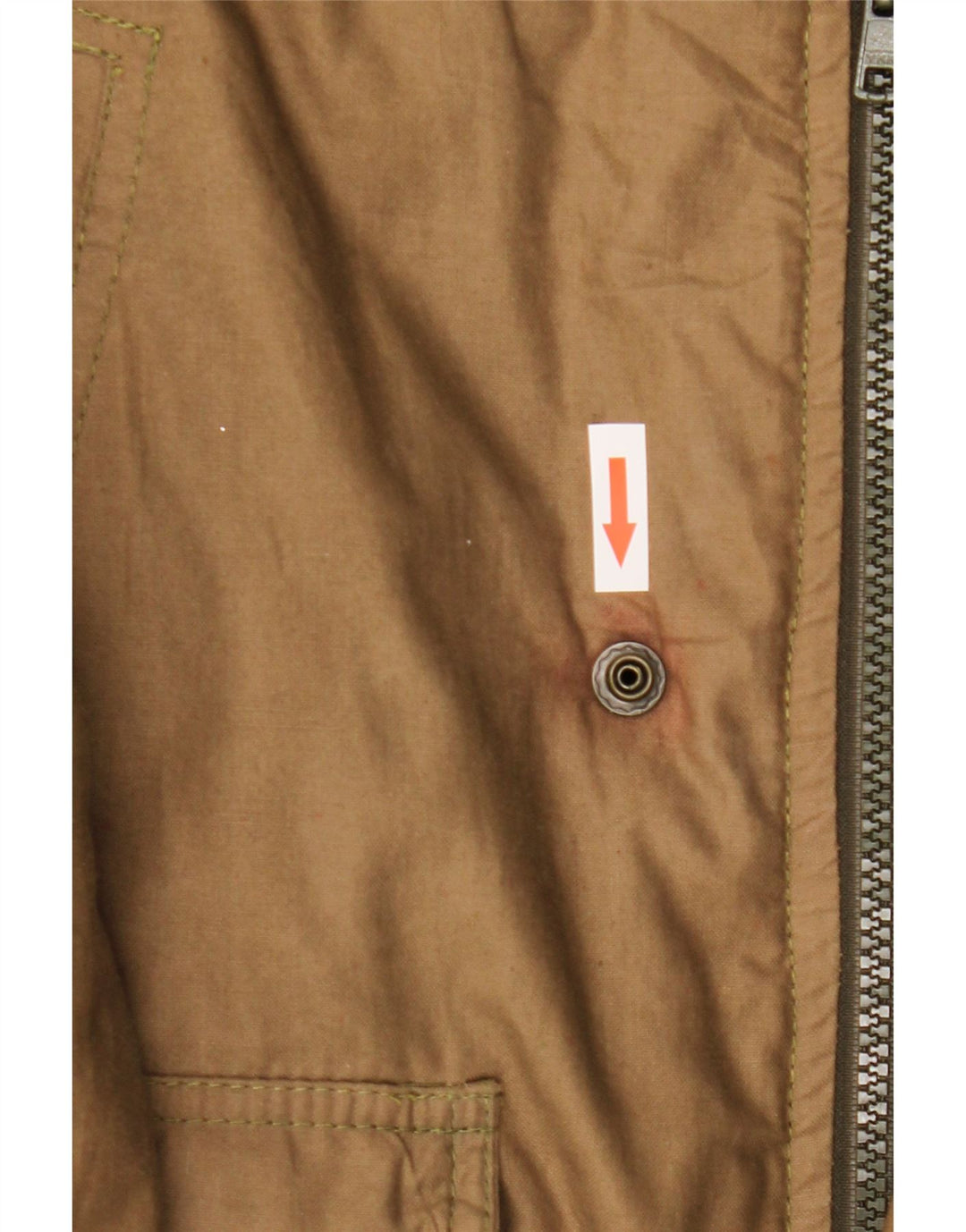 Vintage Mens Hooded Padded Jacket IT 52 XL Khaki