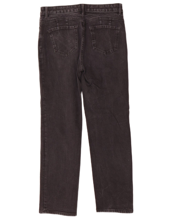 Marks & Spencer Womens The Magic Straight Jeans UK 12 Medium W29 L28 Black