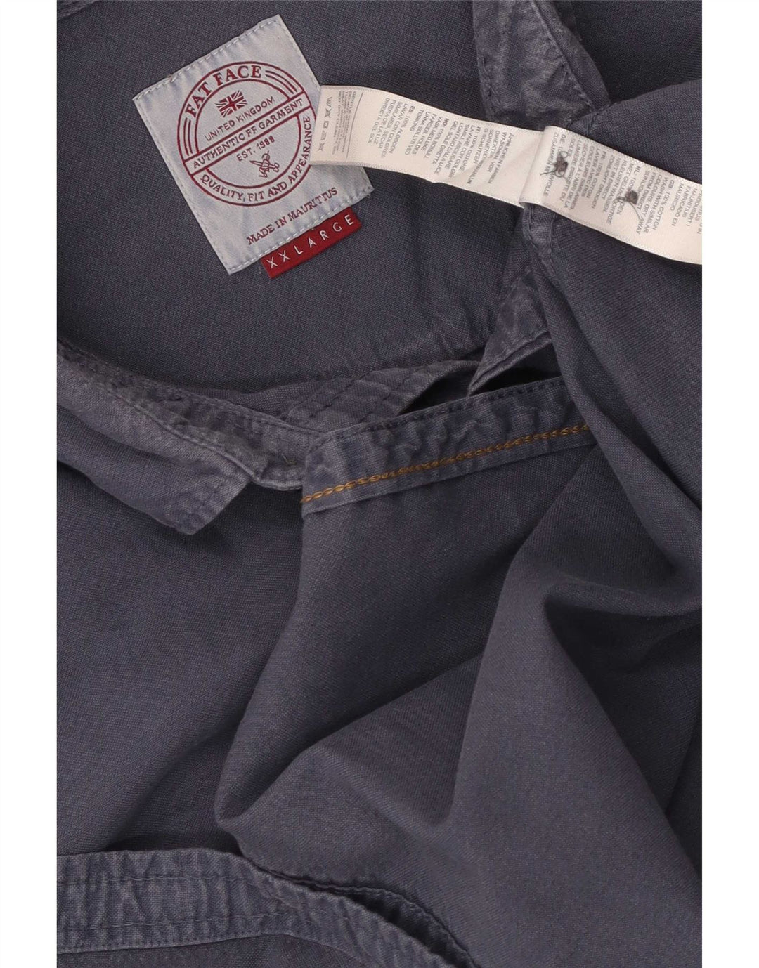 Fat Face Mens Shirt 2XL Navy Blue Cotton