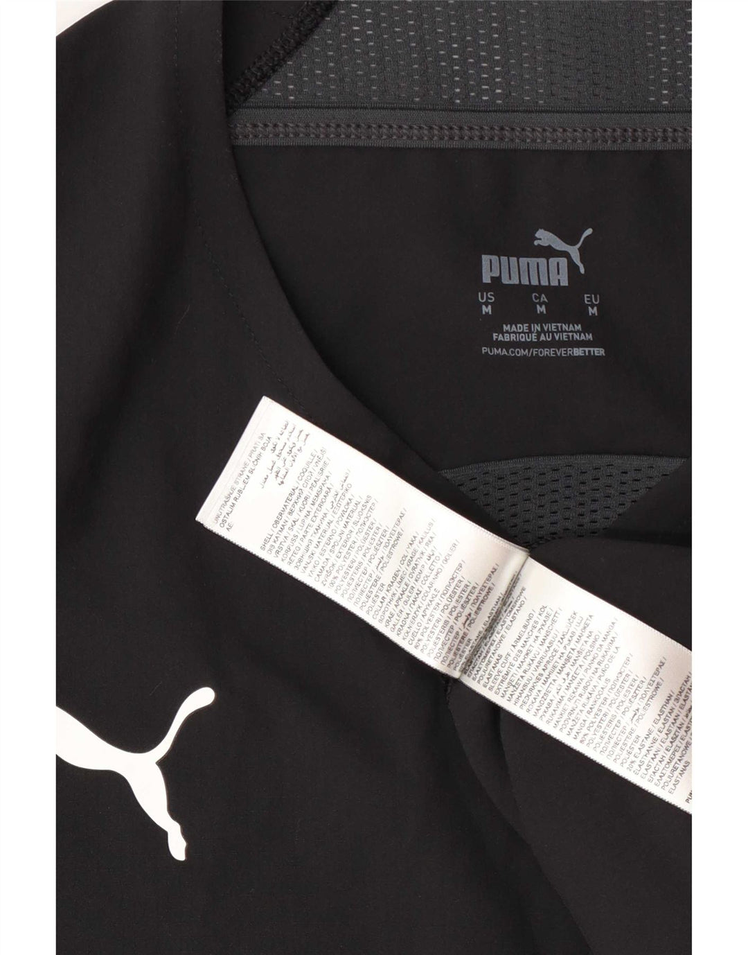 Puma Mens T-Shirt Top Medium Black Colourblock Polyester