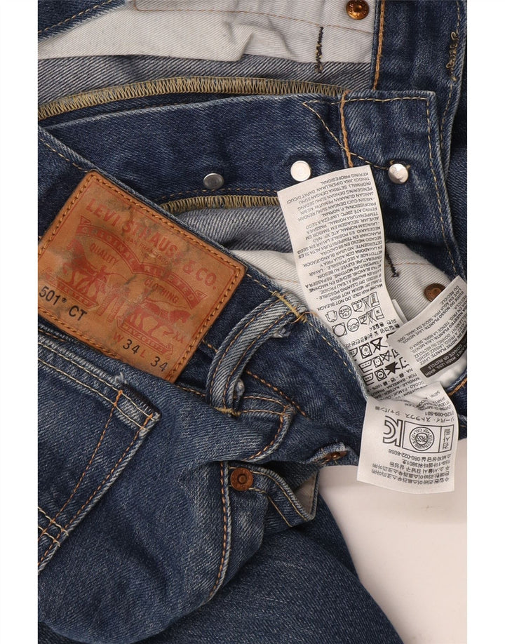 Levi's Mens 501 Straight Jeans W34 L27 Blue Cotton