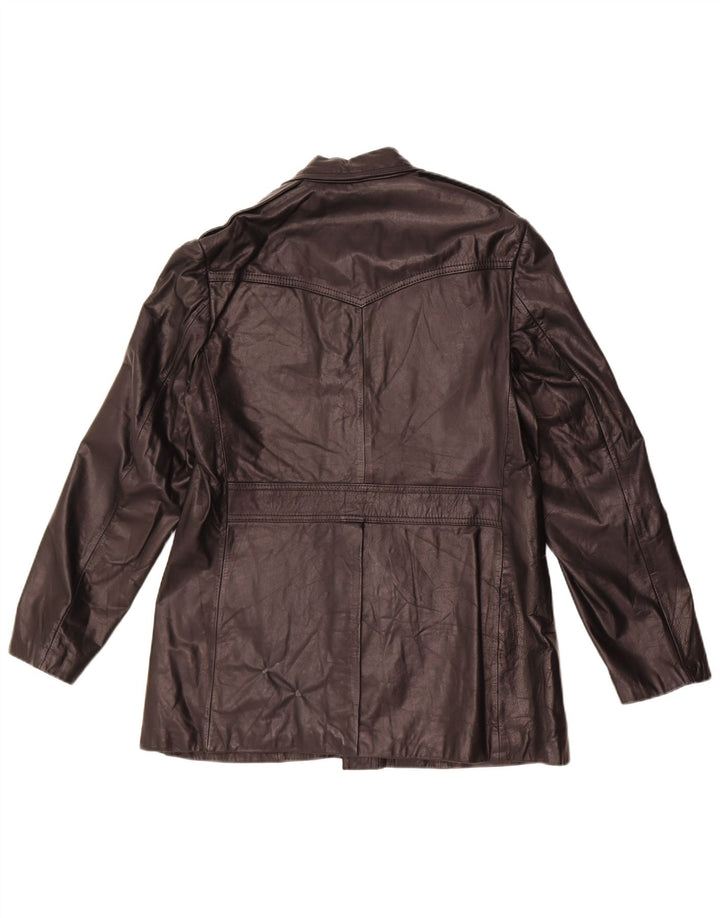 Vintage Womens Leather Jacket IT 42 Medium Black Leather