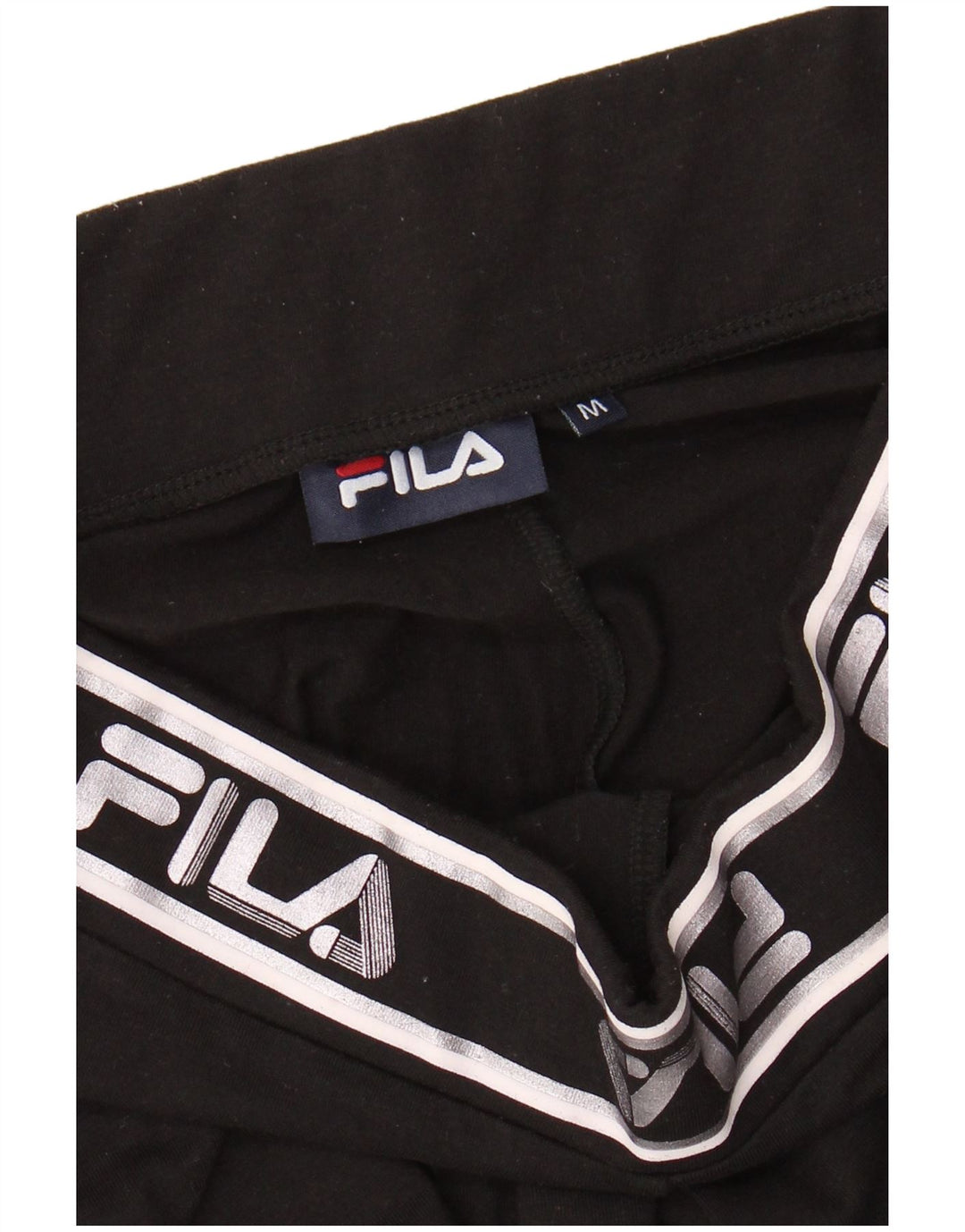 FILA Womens Graphic Leggings UK 12 Medium  Black