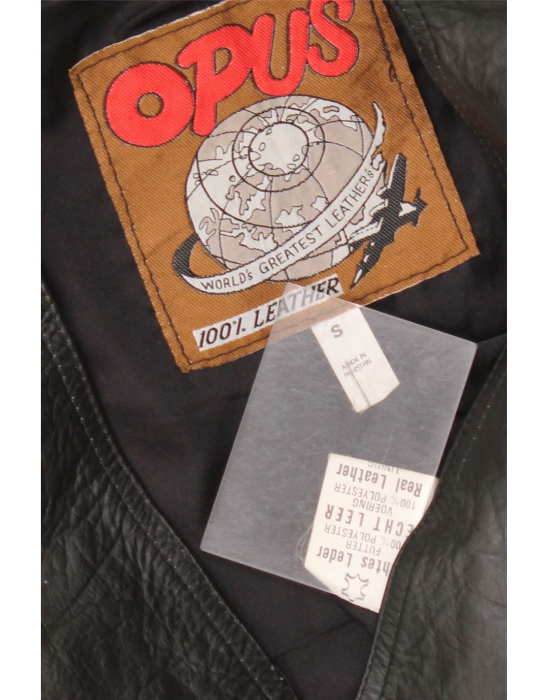 VINTAGE Mens Leather Waistcoat Small Black Leather