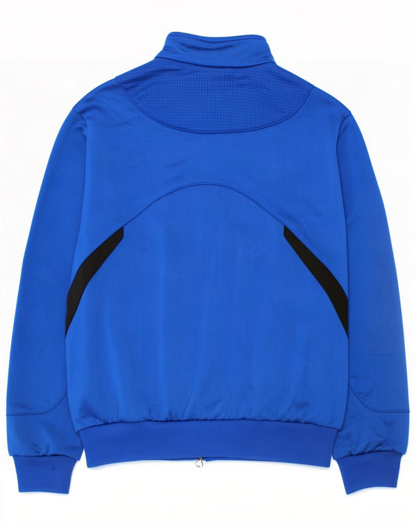 Adidas Boys Tracksuit Top Jacket 7-8 Years Blue Colourblock Polyester