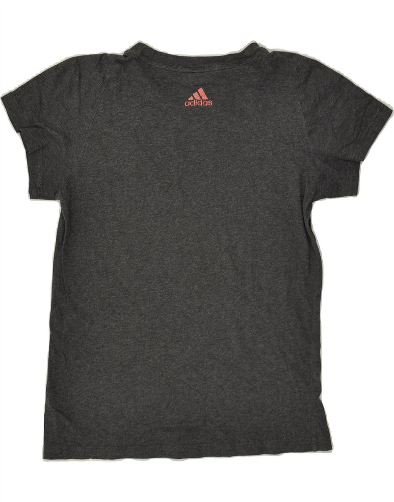 ADIDAS Womens Graphic T-Shirt Top UK 12 Medium Grey | Vintage Adidas | Thrift | Second-Hand Adidas | Used Clothing | Messina Hembry 