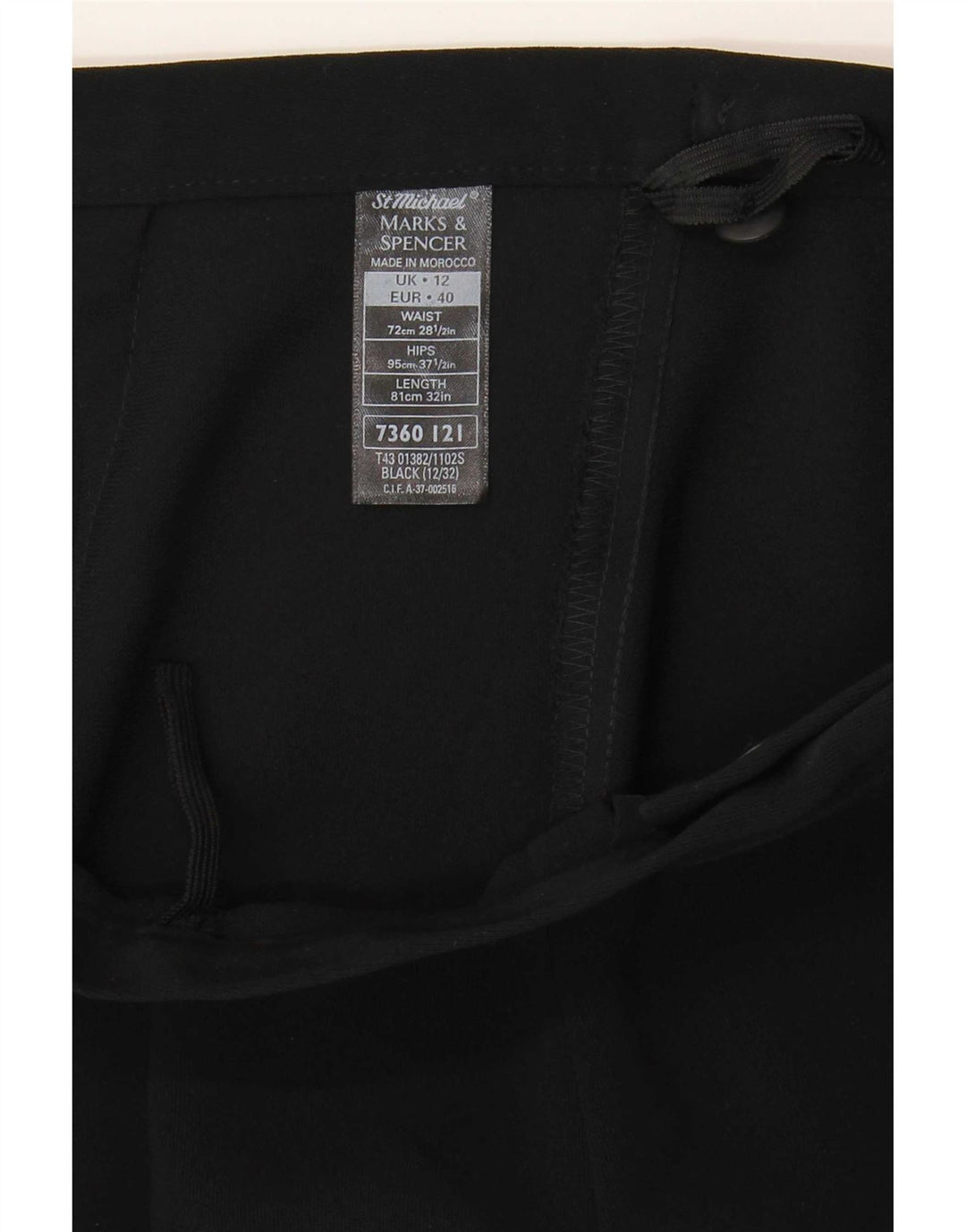 Marks & Spencer Womens Wrap Skirt UK 12 Medium W28 Black Polyester