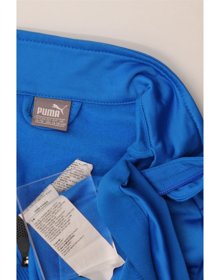 Puma Boys Tracksuit Top Jacket 13-14 Years Blue Polyester