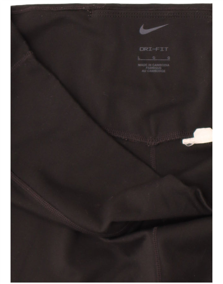 Nike Womens Dri Fit Crop Leggings UK 14 Large Black