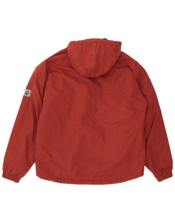 Jack Wolfskin Mens Hooded Loose Fit Windbreaker Jacket UK 36 Small Red