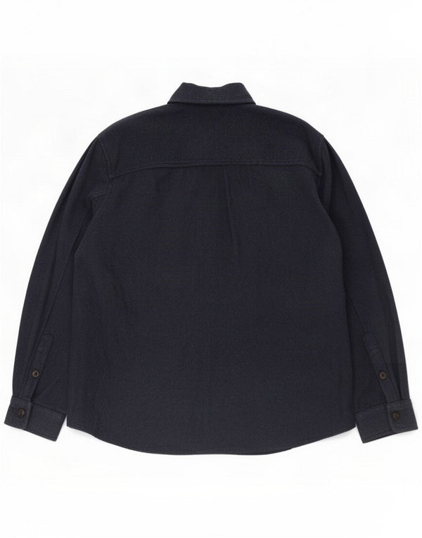 Zara Mens Flannel Shirt Medium Navy Blue