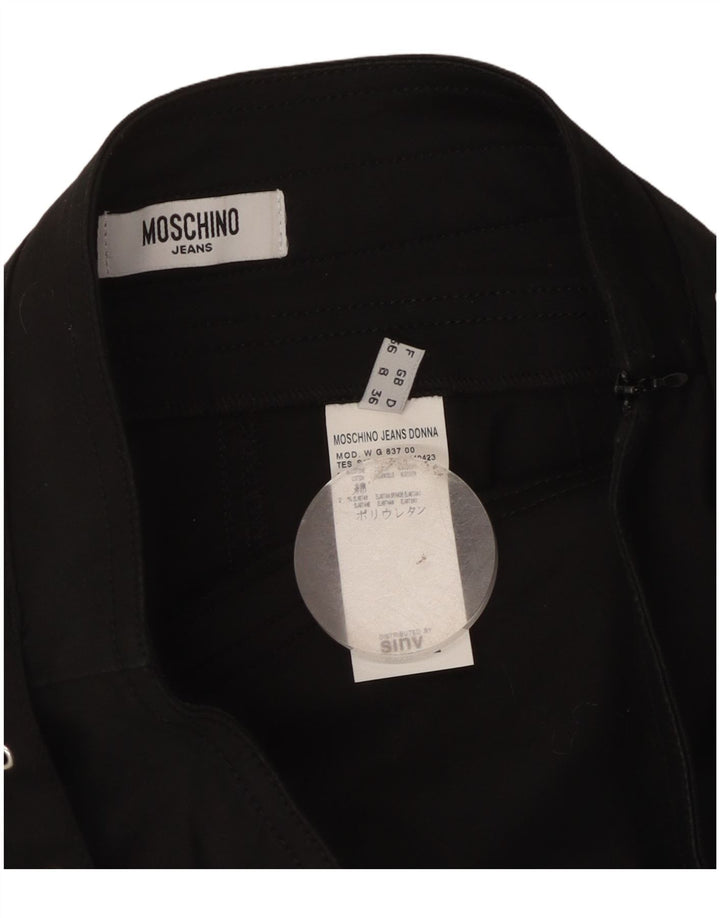 Moschino Womens Straight Skirt UK 8 Small W28  Black Cotton