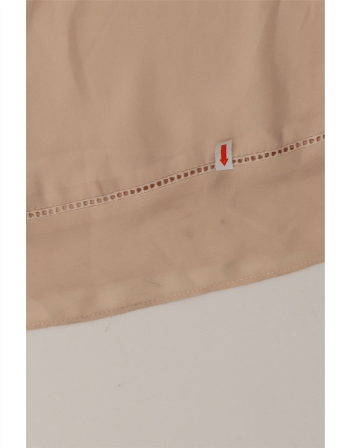 ZARA Womens Oversized See Through Sleeveless Blouse Top UK 6 XS Beige