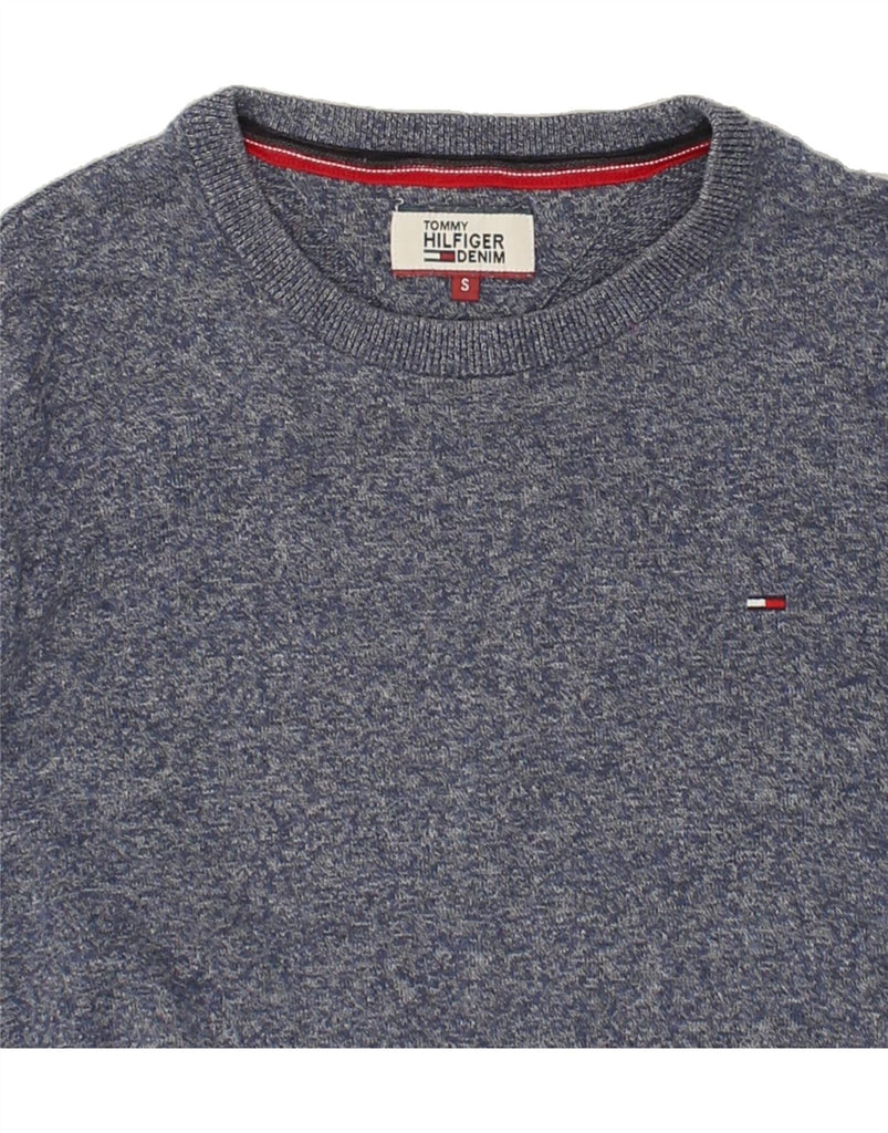 TOMMY HILFIGER Mens Crew Neck Jumper Sweater Small Blue Flecked Cotton | Vintage Tommy Hilfiger | Thrift | Second-Hand Tommy Hilfiger | Used Clothing | Messina Hembry 