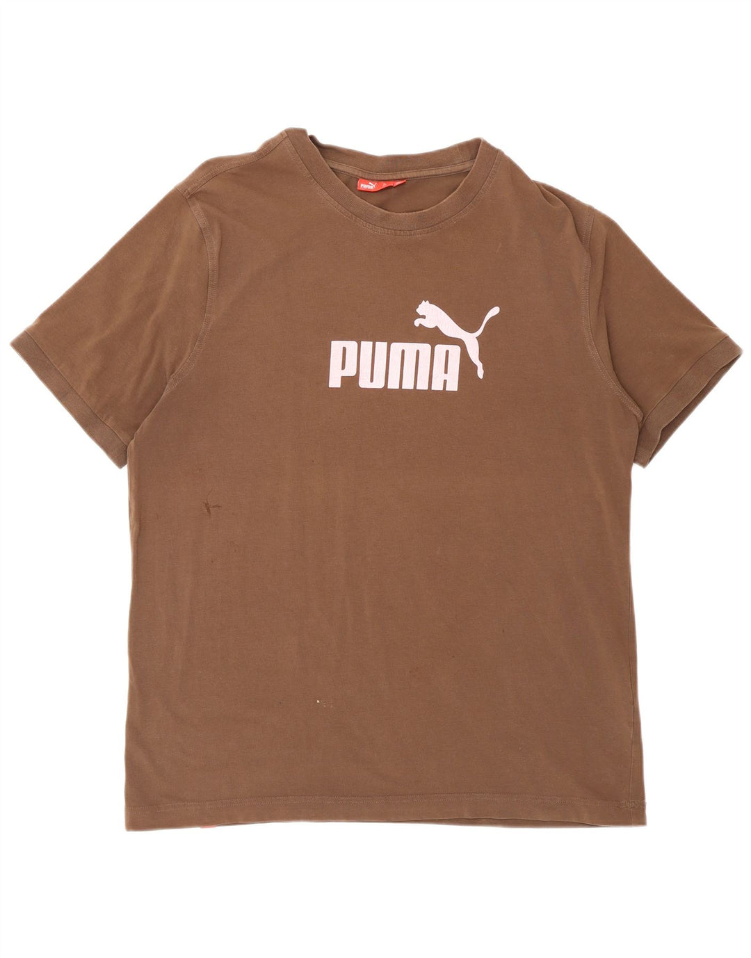 PUMA Mens Graphic T-Shirt Top Large Brown