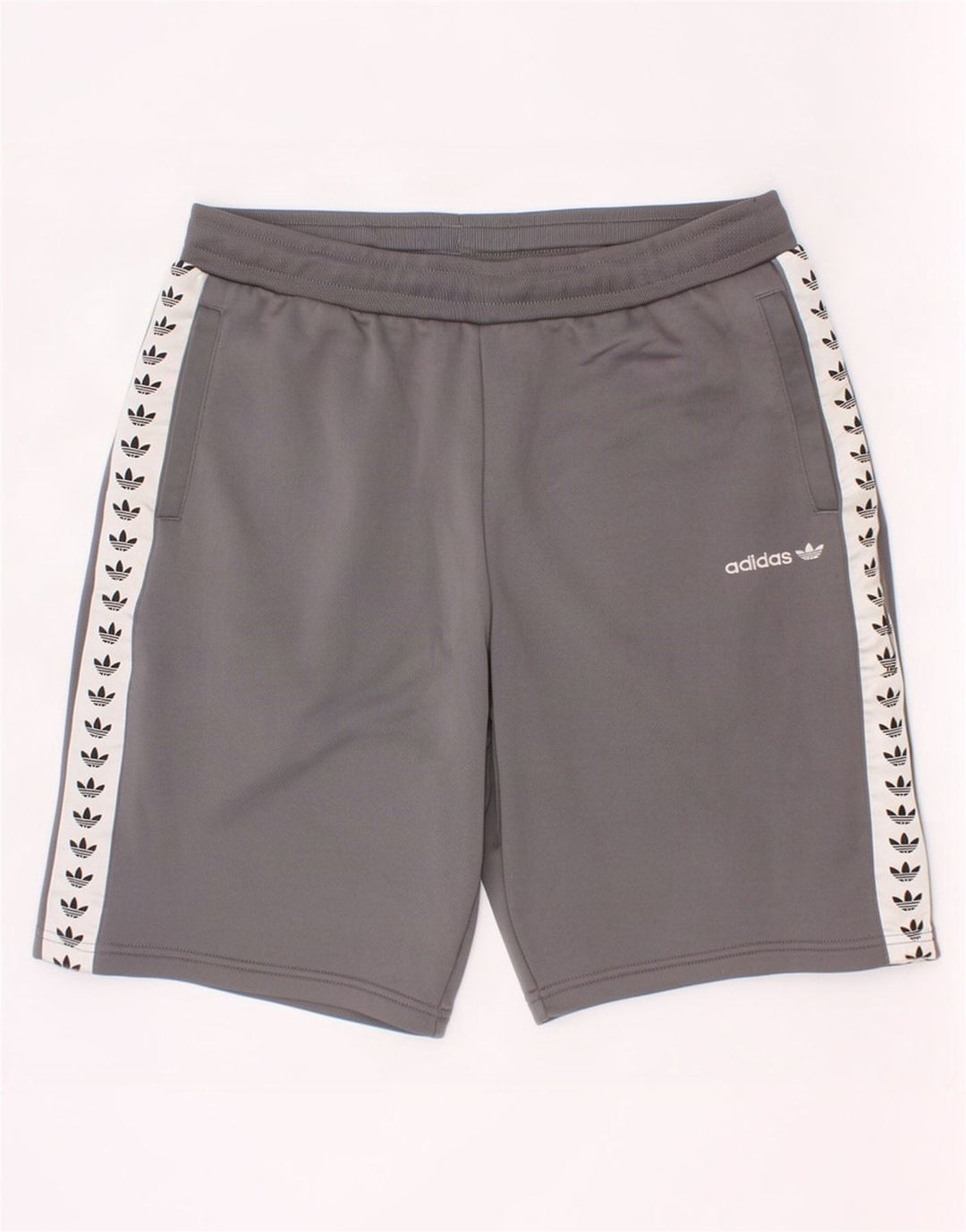 Adidas Boys Graphic Sport Shorts 13-14 Years Grey Colourblock Polyester
