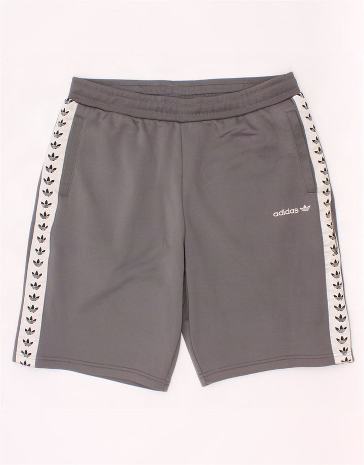 Adidas Boys Graphic Sport Shorts 13-14 Years Grey Colourblock Polyester