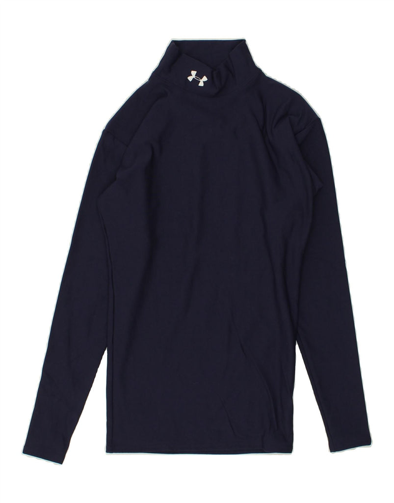 UNDER ARMOUR Mens Top Long Sleeve XS Navy Blue Polyester | Vintage Under Armour | Thrift | Second-Hand Under Armour | Used Clothing | Messina Hembry 