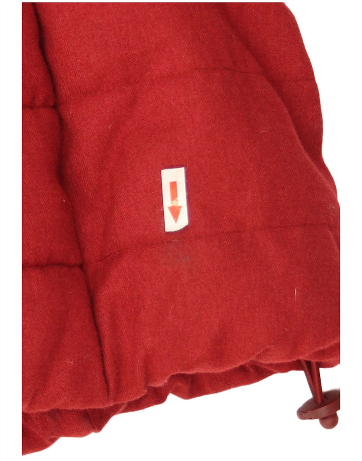 Superdry Womens Hooded Padded Coat UK 16 Large Red Polyester