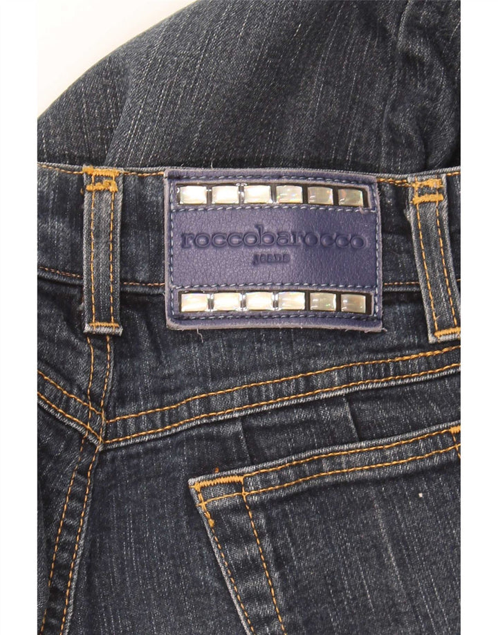 Roccobarocco Womens Straight Jeans W28 L29 Navy Blue Cotton