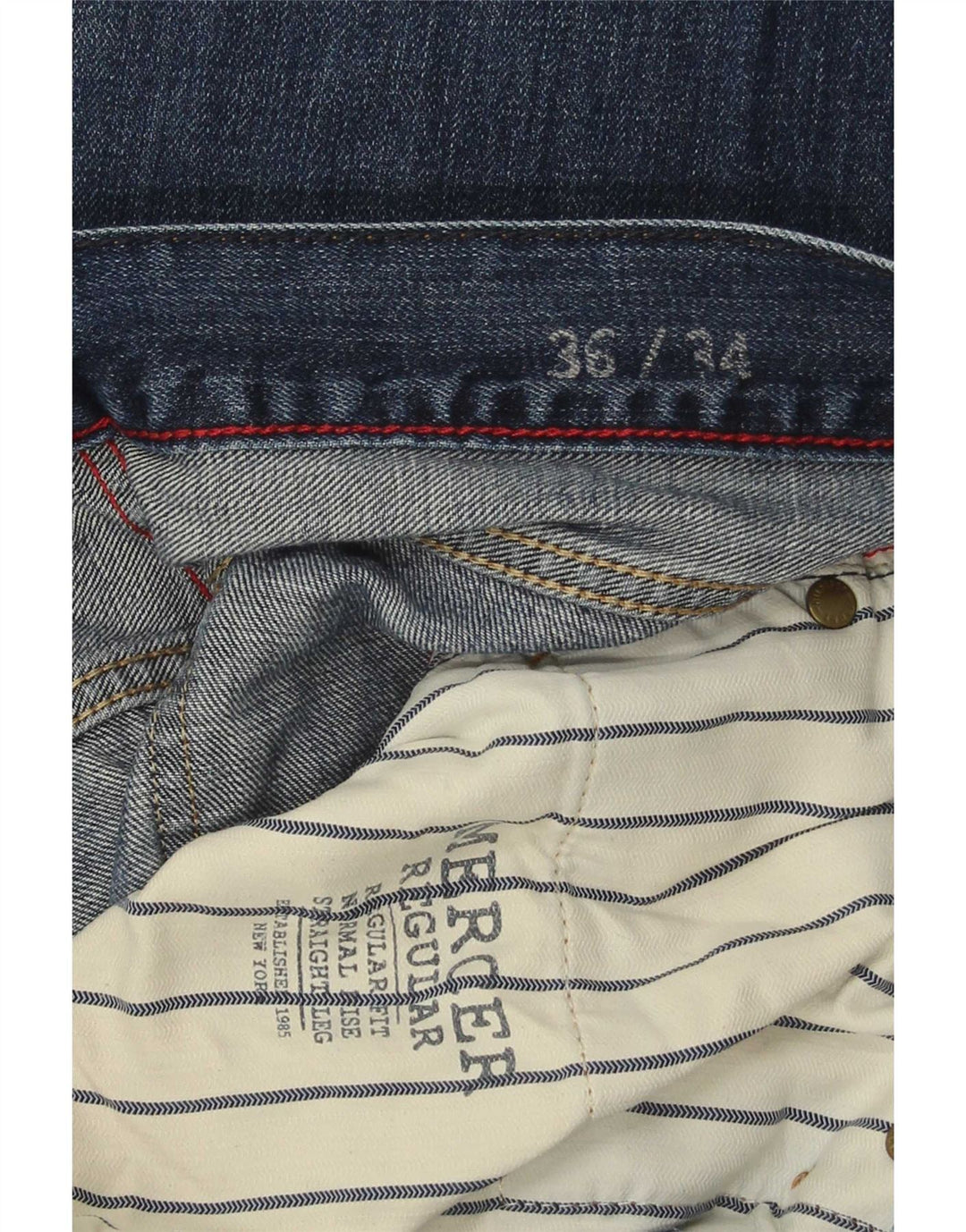 Tommy Hilfiger Mens Regular Straight Jeans W36 L34 Blue Cotton