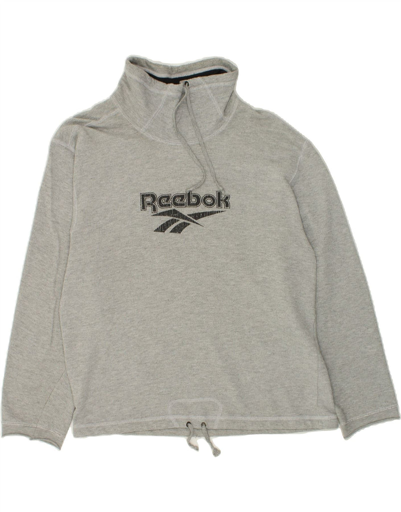 REEBOK Mens Graphic Sweatshirt Jumper Medium Grey Cotton | Vintage Reebok | Thrift | Second-Hand Reebok | Used Clothing | Messina Hembry 