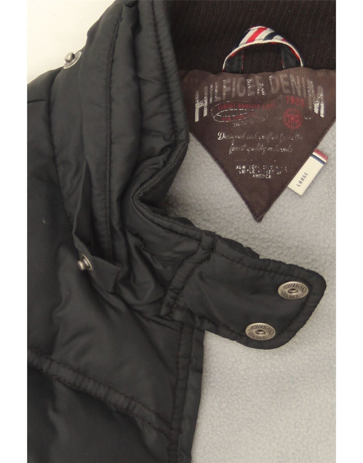 Tommy Hilfiger Womens Padded Gilet UK 14 Large Black Polyester