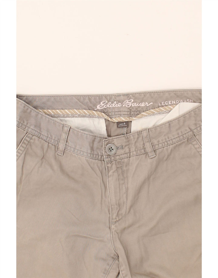 EDDIE BAUER Womens Legendwash Chino Shorts US 6 Medium W28  Grey Cotton Vintage Eddie Bauer and Second-Hand Eddie Bauer from Messina Hembry 