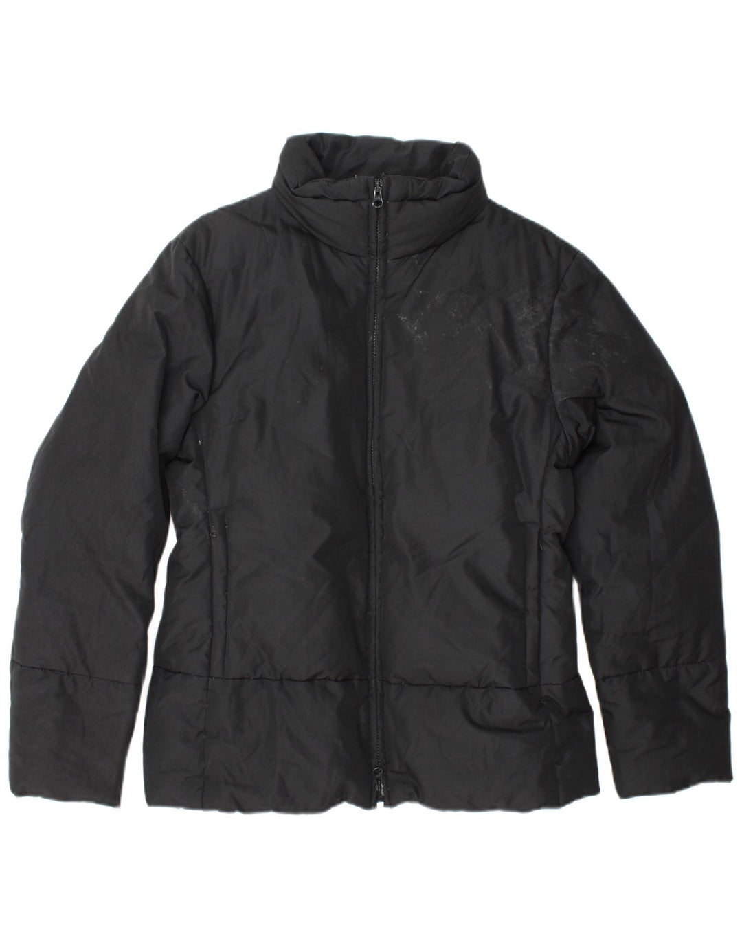 SISLEY Womens Padded Jacket UK 14 Medium Black Polyester