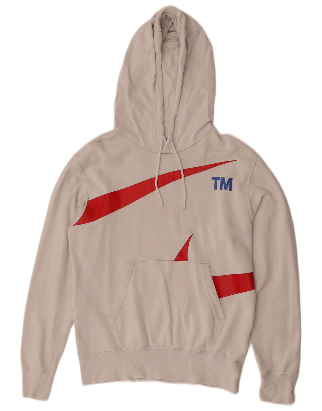 Nike Mens Graphic Hoodie Jumper Small White Cotton