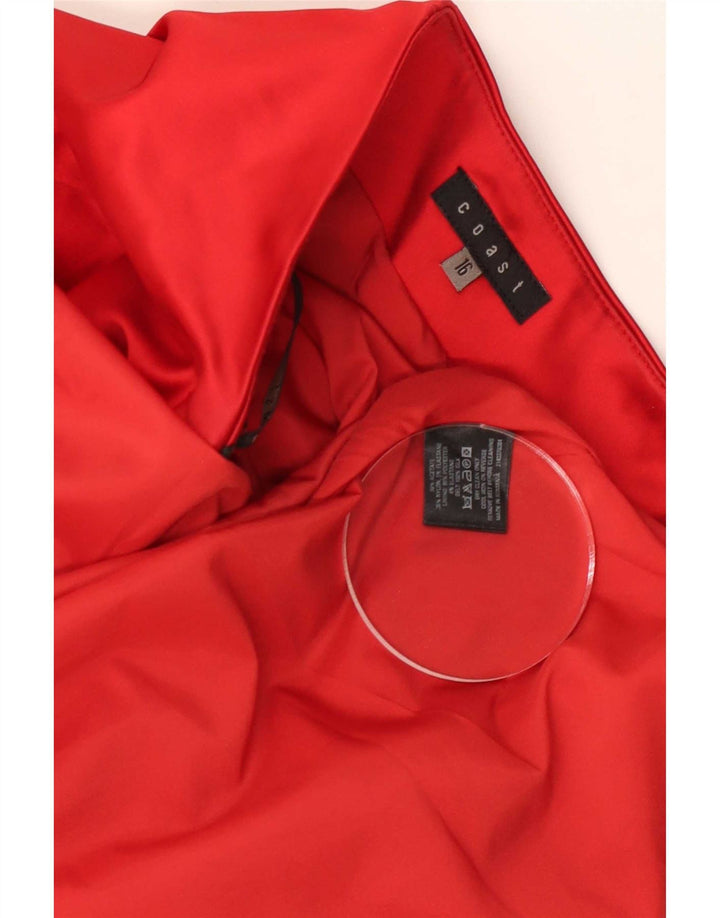 Coast Womens Strapless Dress UK 16 Large Red Acetate
