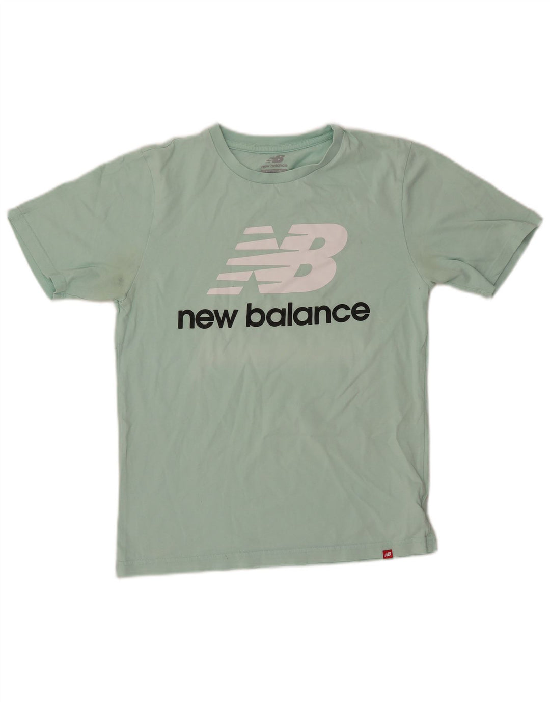 NEW BALANCE Womens Graphic T-Shirt Top UK 14 Medium Green Cotton