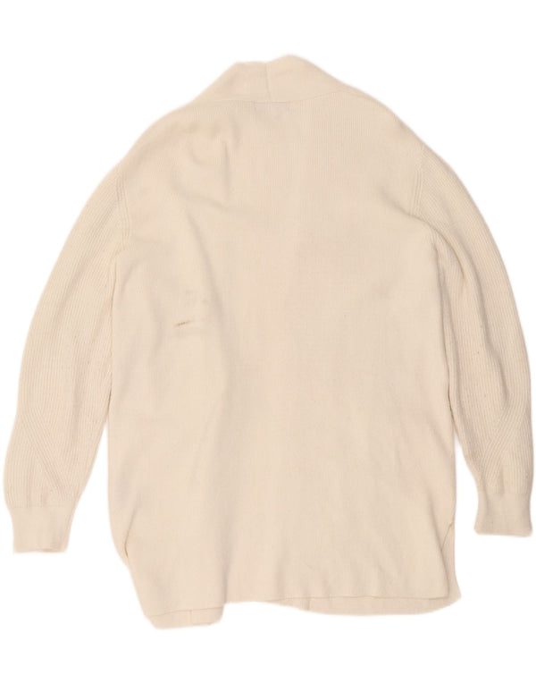 Marks & Spencer Womens Longline Open Cardigan Sweater UK 16 Large Off White