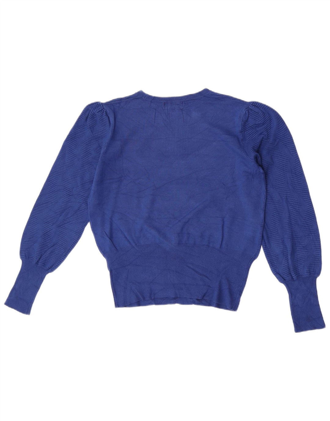Marks & Spencer Womens Crew Neck Jumper Sweater UK 14 Medium Blue Geometric