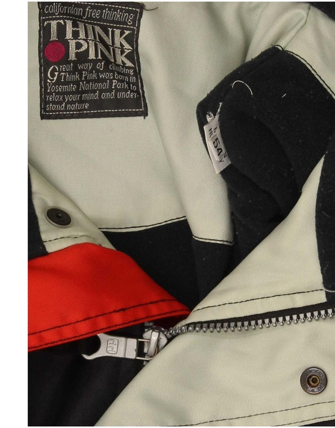 Think Pink Mens Hooded Regular Fit Ski Jacket IT 54 2XL Black Colourblock
