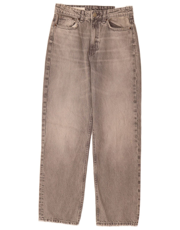 Zara Womens Mom High Rise Tapered Jeans EU 38 Small W28 L30 Grey Cotton