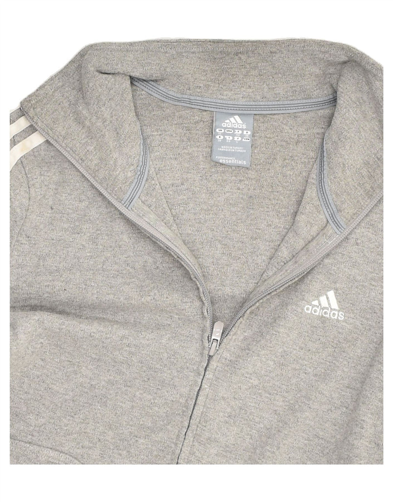 ADIDAS Womens Tracksuit Top Jacket UK 12 Medium Grey Cotton | Vintage Adidas | Thrift | Second-Hand Adidas | Used Clothing | Messina Hembry 