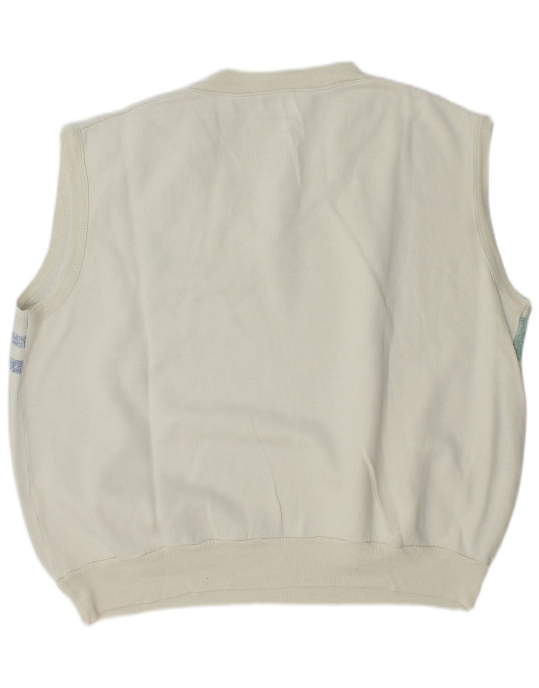 Sergio Tacchini Mens Sleeveless Sweatshirt Jumper Large White Colourblock