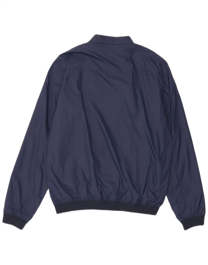 Replay Mens Graphic Bomber Jacket UK 40 Large Navy Blue Polyamide