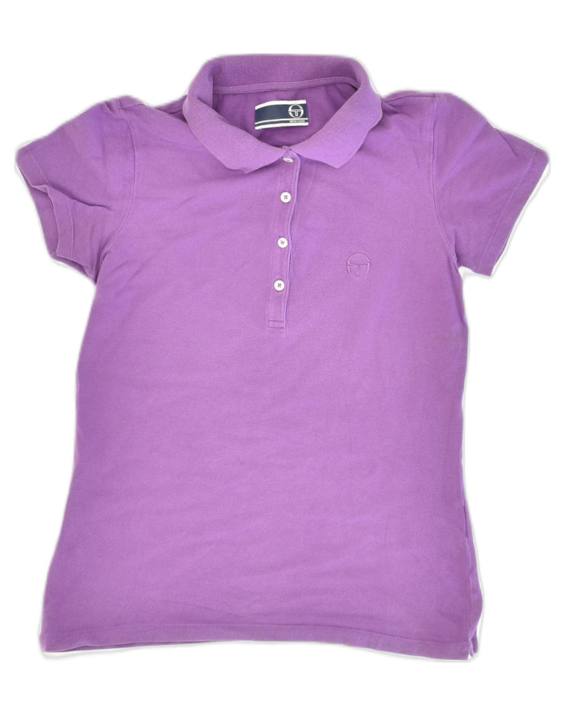 SERGIO TACCHINI Womens Polo Shirt UK 8 Small Purple Cotton | Vintage Sergio Tacchini | Thrift | Second-Hand Sergio Tacchini | Used Clothing | Messina Hembry 